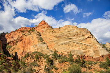 Colorful rocks on a desert mountain landscape