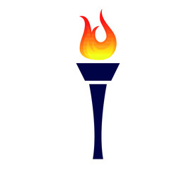 torch sign Blue abstract illustration design on Background
