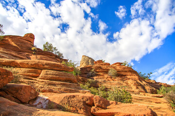 Colorful rocks on a desert mountain landscape