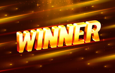 Winner casino coin, cash machine play now. Vector