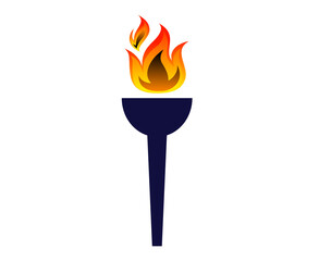 torch symbol illustration abstract design on White Background
