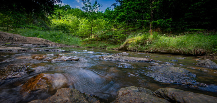 river with big stones close up