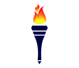 torch icon Blue flame vector illustration abstract design with Background White
