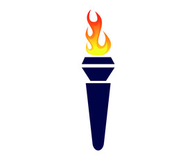 torch game illustration design Flaming with flame with Background
