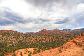 Colorful rocks on a desert mountain landscape