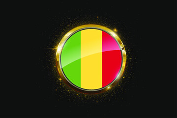 Mali flag inside a circular golden emblem