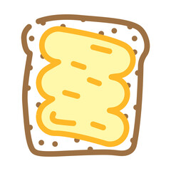 bread piece with peanut butter color icon vector. bread piece with peanut butter sign. isolated symbol illustration