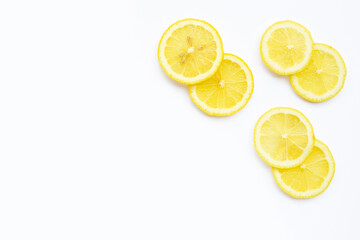 Fresh lemon slices isolated on white