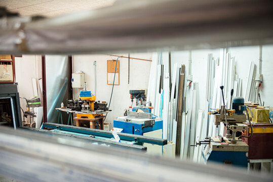 Spacious workshop at metalwork factory