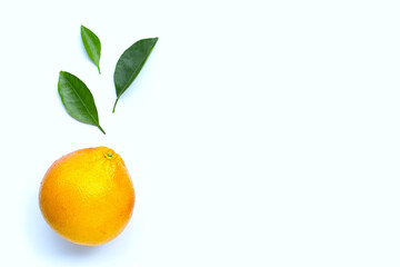 High vitamin C. Juicy grapefruit on white background.