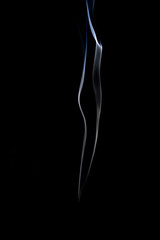 Smoke black background. Blur abstract fog, white smoke or steam mist cloud isolated on black background. Steam flow in pollution, vapor cigarette, gas, dry ice.