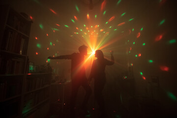 Lovers dancing in the bedroom