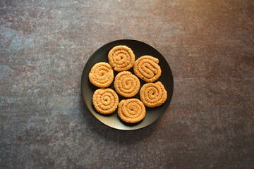 Chakli deep fried Indian traditional savory snack food