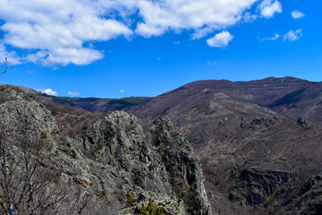 landscape with blue sky and clouds in Lesnovo Macedonia Ratkova scale