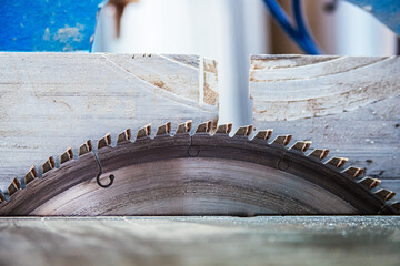 Circular saw in modern workshop