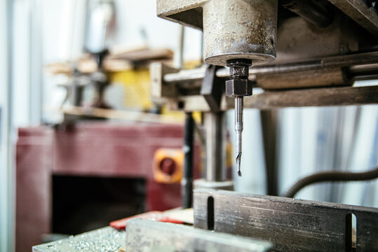 Drilling machine for metal at factory