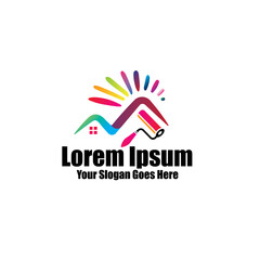 Professional, modern quality  building, house painting logo design template vector