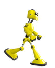 nice robot is walking side view