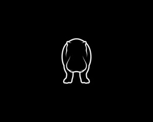 Hippopotamus Silhouette. Isolated Vector Hippo Animal Template for Logo Company, Icon, Symbol etc