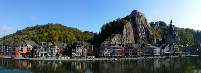 Fototapeta premium Small Belgian town Dinant on Meuse river in Walloon, Belgium