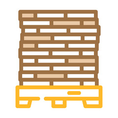 pallet peat color icon vector. pallet peat sign. isolated symbol illustration