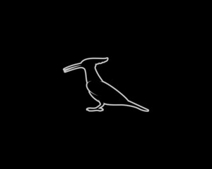 Hoopoe Silhouette. Isolated Vector Animal Template for Logo Company, Icon, Symbol etc