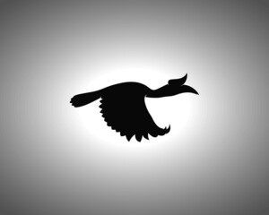 Hornbill Silhouette. Isolated Vector Hippo Animal Template for Logo Company, Icon, Symbol etc