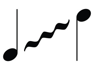 Black music symbol of Glissando or Portamento 