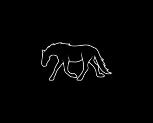 Horse Silhouette. Isolated Vector Animal Template for Logo Company, Icon, Symbol etc