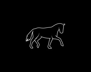 Horse Silhouette. Isolated Vector Animal Template for Logo Company, Icon, Symbol etc