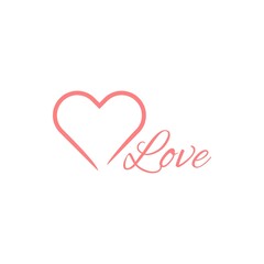 Love logo with a simple design. pink composition.