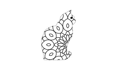 Fototapeta premium Cat silhouette coloring page for coloring book