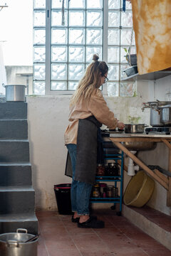 Woman in her creative lab 