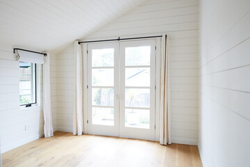 Empty bedroom in farmhouse cottage