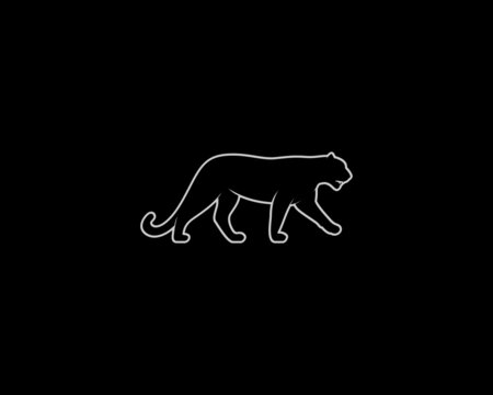 Jaguar Silhouette. Isolated Vector Animal Template for Logo Company, Icon, Symbol etc