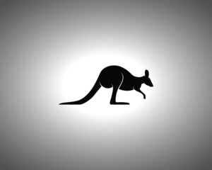 Kangaroo Silhouette. Isolated Vector Animal Template for Logo Company, Icon, Symbol etc