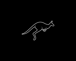 Kangaroo Silhouette. Isolated Vector Animal Template for Logo Company, Icon, Symbol etc