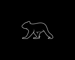 Koala Silhouette. Isolated Vector Animal Template for Logo Company, Icon, Symbol etc
