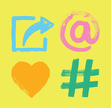 Four Social Media Messaging Symbols
