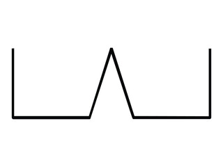 Black music symbol of variable pedal mark 
