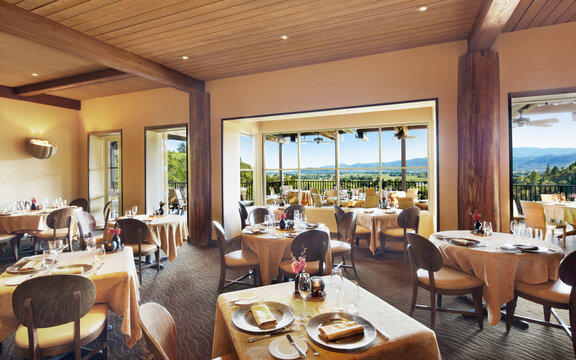 Formal dining room with view