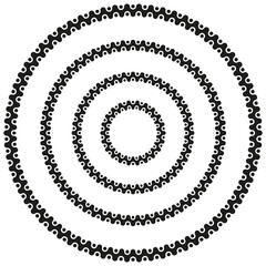 Round circular Mexican wave pattern vintage border frame in a range of sizes.