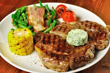 Delicious Steak with grilled vegetables