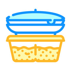 cooked food set canteen color icon vector. cooked food set canteen sign. isolated symbol illustration