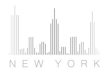 Naklejka premium Vertical Bars New York Landmark Skyline