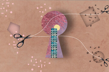 collage and digital illustration, spring time theme