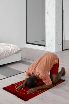 Religious Man Praying In Morning