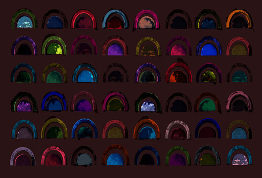 Seventies Style pattern with arch shapes