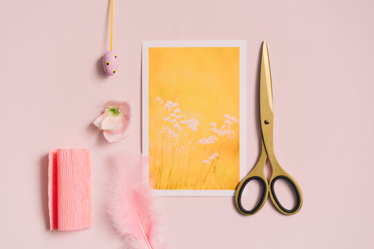 Pastel Coloured Mood Board with objects