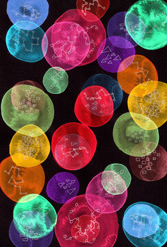 Circular, an abstract watercolour painting